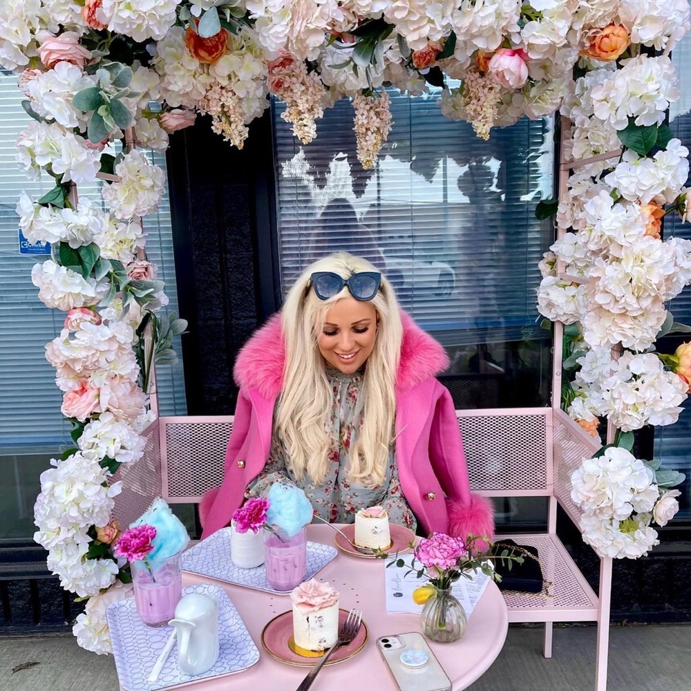 Pink rabbit fur monaveen coat